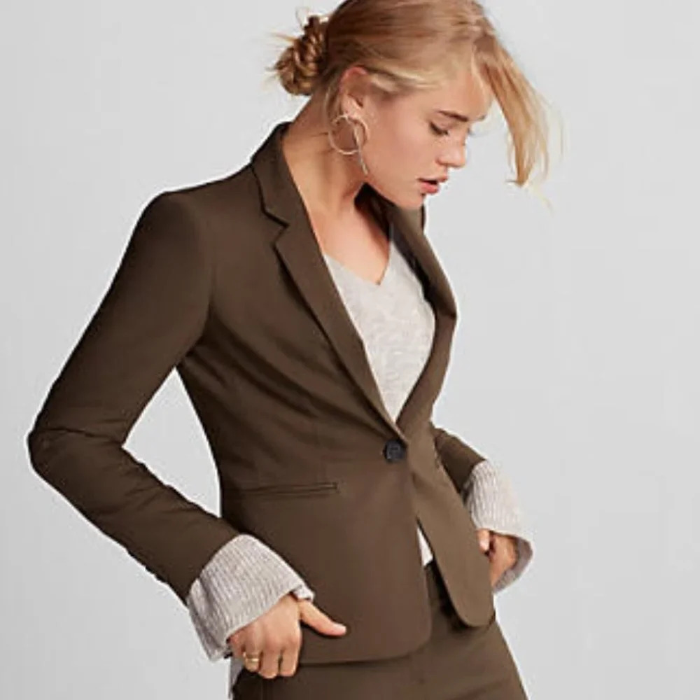 NEW Gap Blazer Coat Jacket Brown Beige Suit Size‎ 4